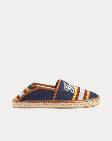 Gucci Espadrille with Gucci Script Blue / Multi Slip Ons