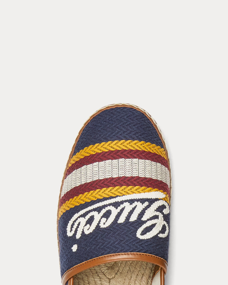 Gucci Espadrille with Gucci Script Blue / Multi Slip Ons - 5