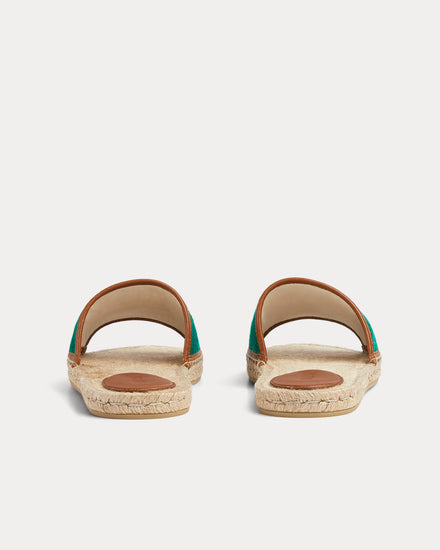 Gucci Espadrille with Gucci Script Green / Multi Slides - 4