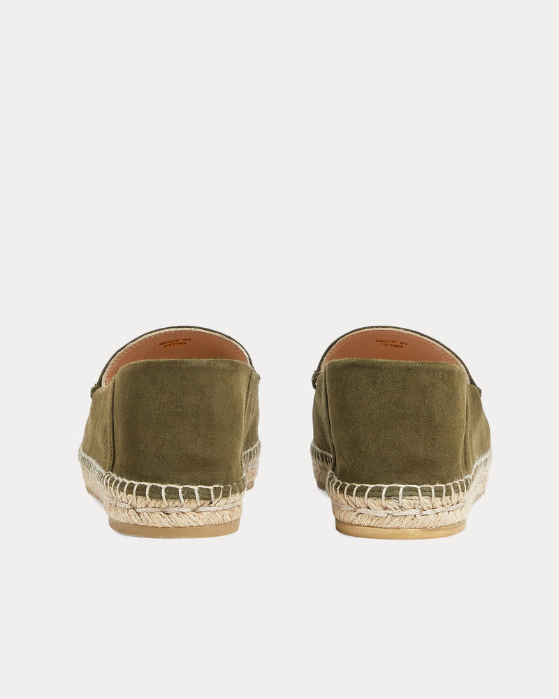 Gucci Horsebit Suede Dark Green Espadrilles - 3