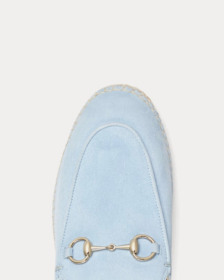 Gucci Horsebit Suede Light Blue Espadrille Mules - 5