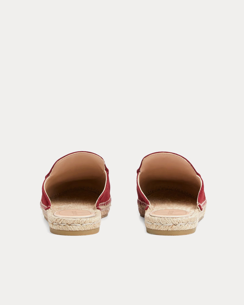 Gucci Horsebit Suede Rosso Ancora Espadrille Mules - 4