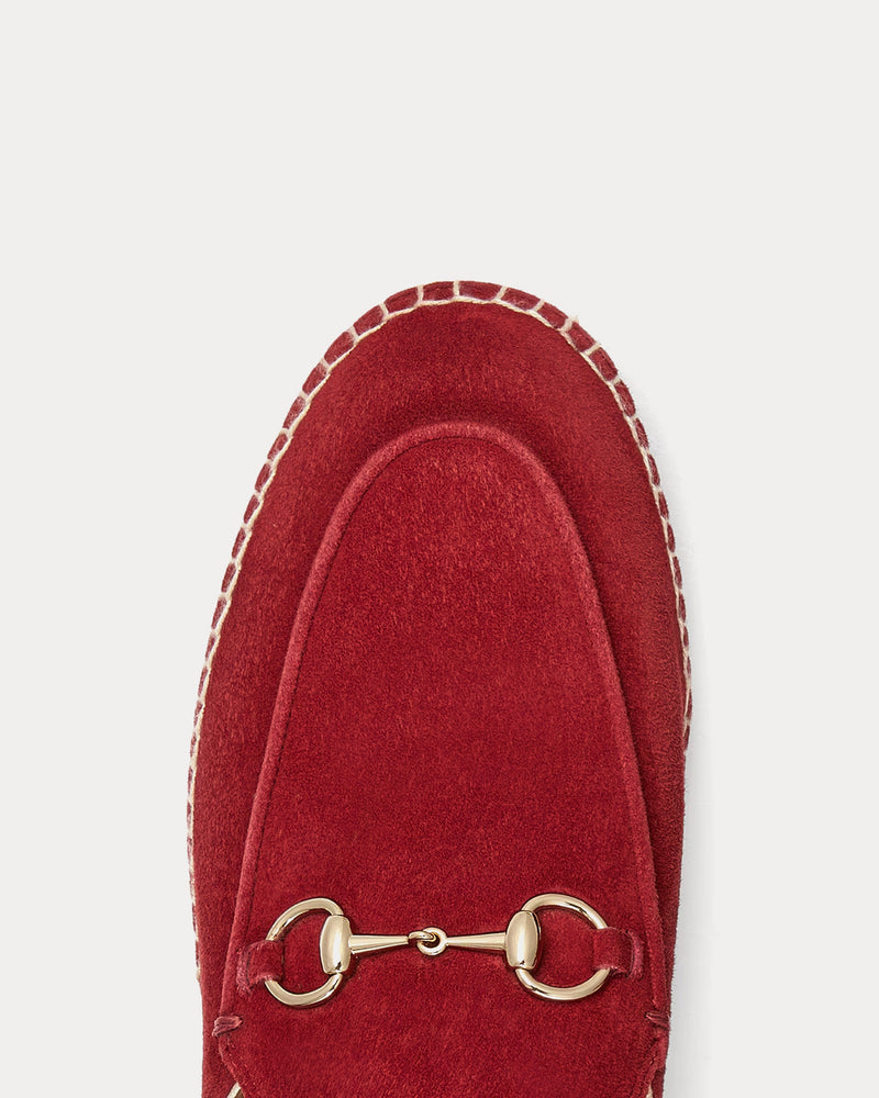 Gucci Horsebit Suede Rosso Ancora Espadrille Mules - 5