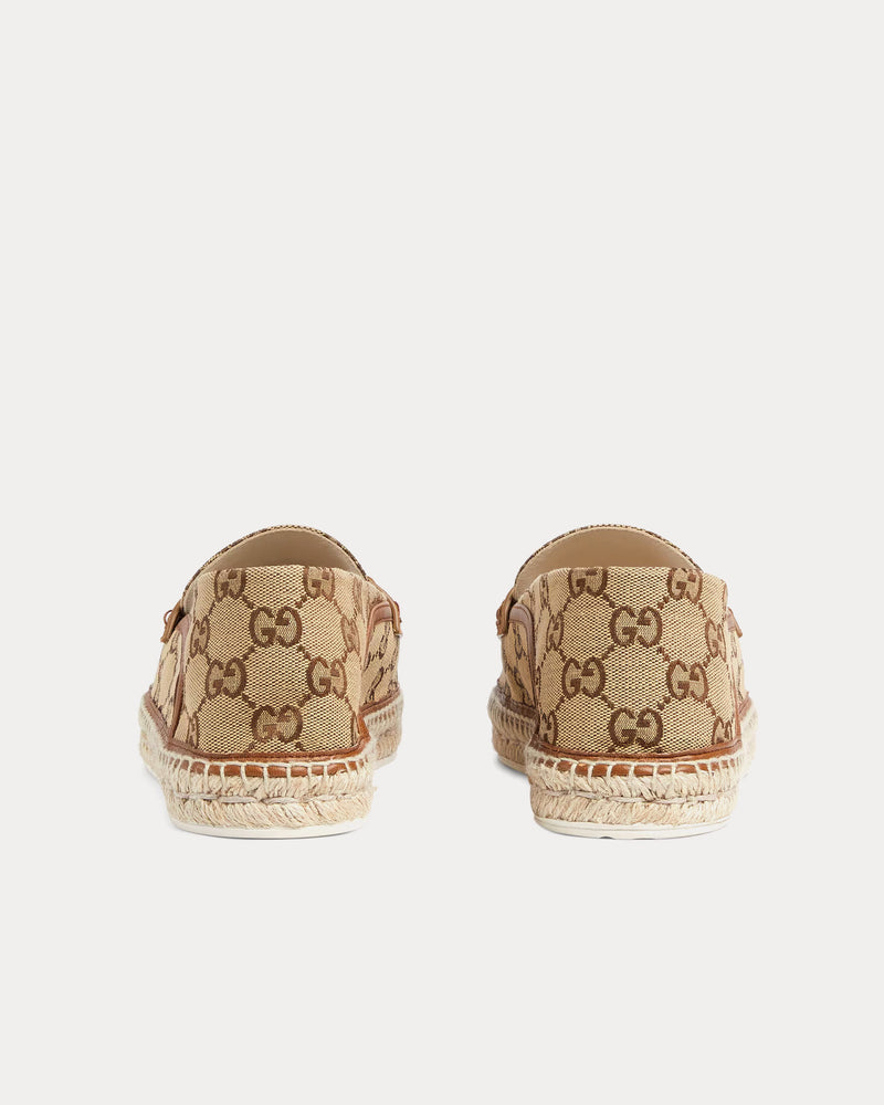 Gucci Horsebit with GG Canvas Beige / Dark Brown Espadrilles - 4