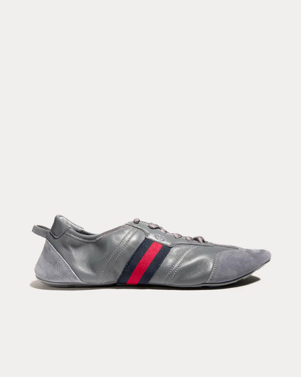 Gucci Flex Suede & Leather Grey Low Top Sneakers - 1