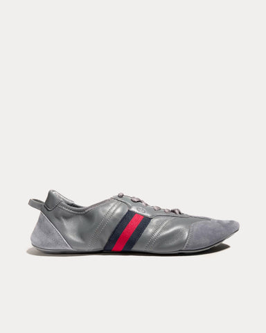Gucci Flex Suede & Leather Grey Low Top Sneakers