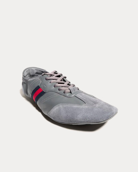 Gucci Flex Suede & Leather Grey Low Top Sneakers - 3