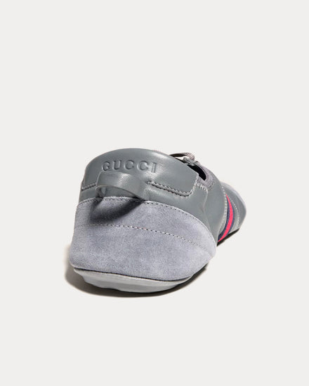 Gucci Flex Suede & Leather Grey Low Top Sneakers - 5