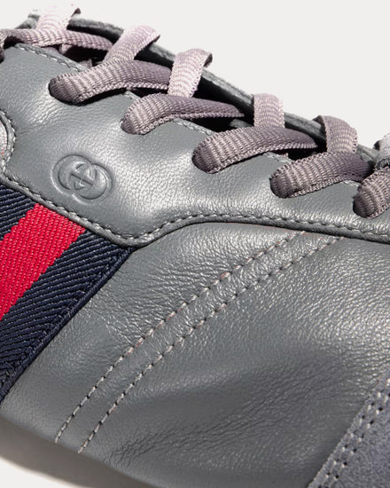 Gucci Flex Suede & Leather Grey Low Top Sneakers - 6