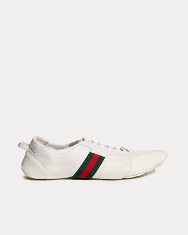 Gucci Flex Suede & Leather White Low Top Sneakers
