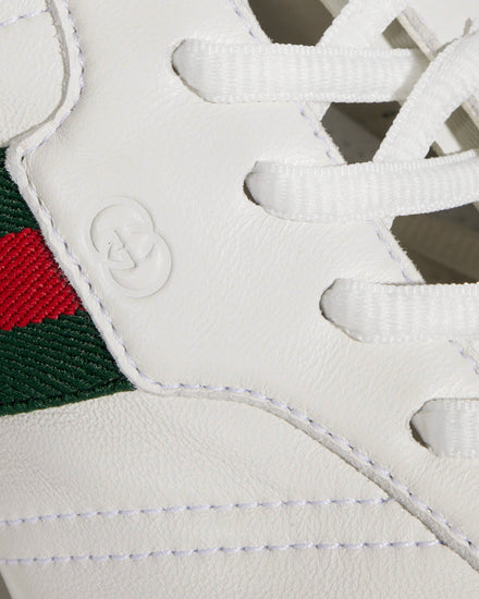Gucci Flex Suede & Leather White Low Top Sneakers - 6