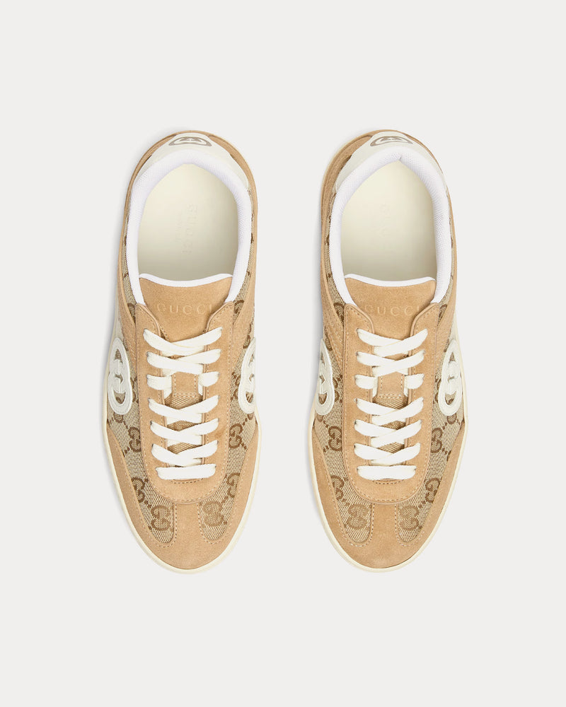 Gucci G75 GG Canvas Beige / Dark Brown Low Top Sneakers - 3