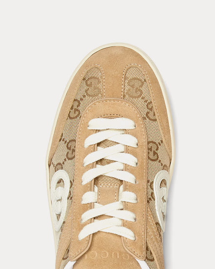 Gucci G75 GG Canvas Beige / Dark Brown Low Top Sneakers - 5