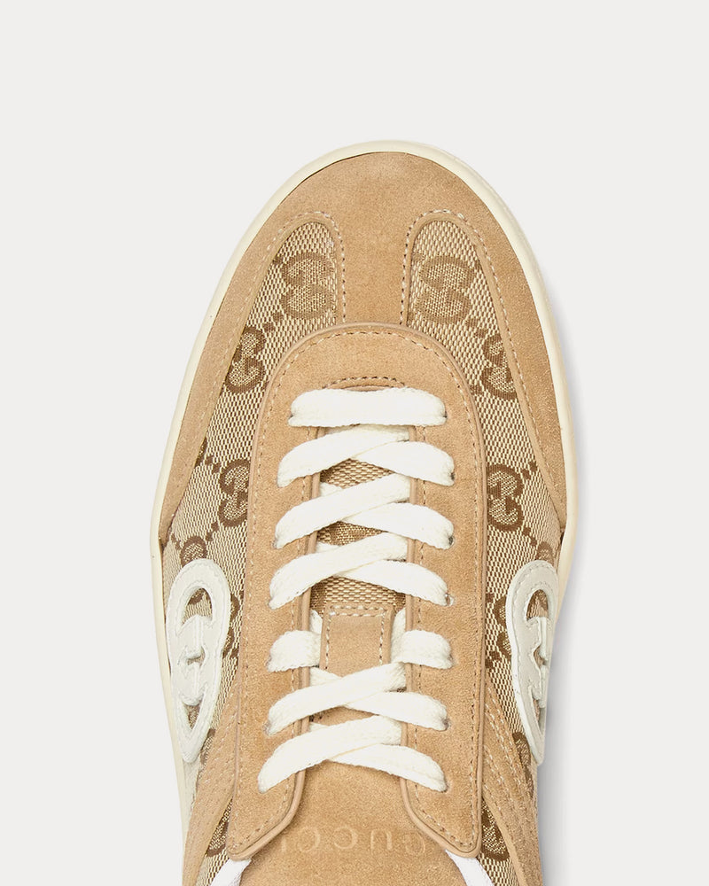 Gucci G75 GG Canvas Beige / Dark Brown Low Top Sneakers - 5