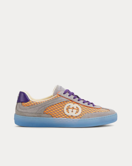 Gucci G75 Mesh & Suede Orange / Grey / Blue Low Top Sneakers - 1
