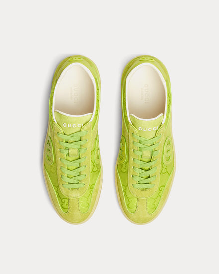 Gucci G75 Suede Acid Green Low Top Sneakers - 2