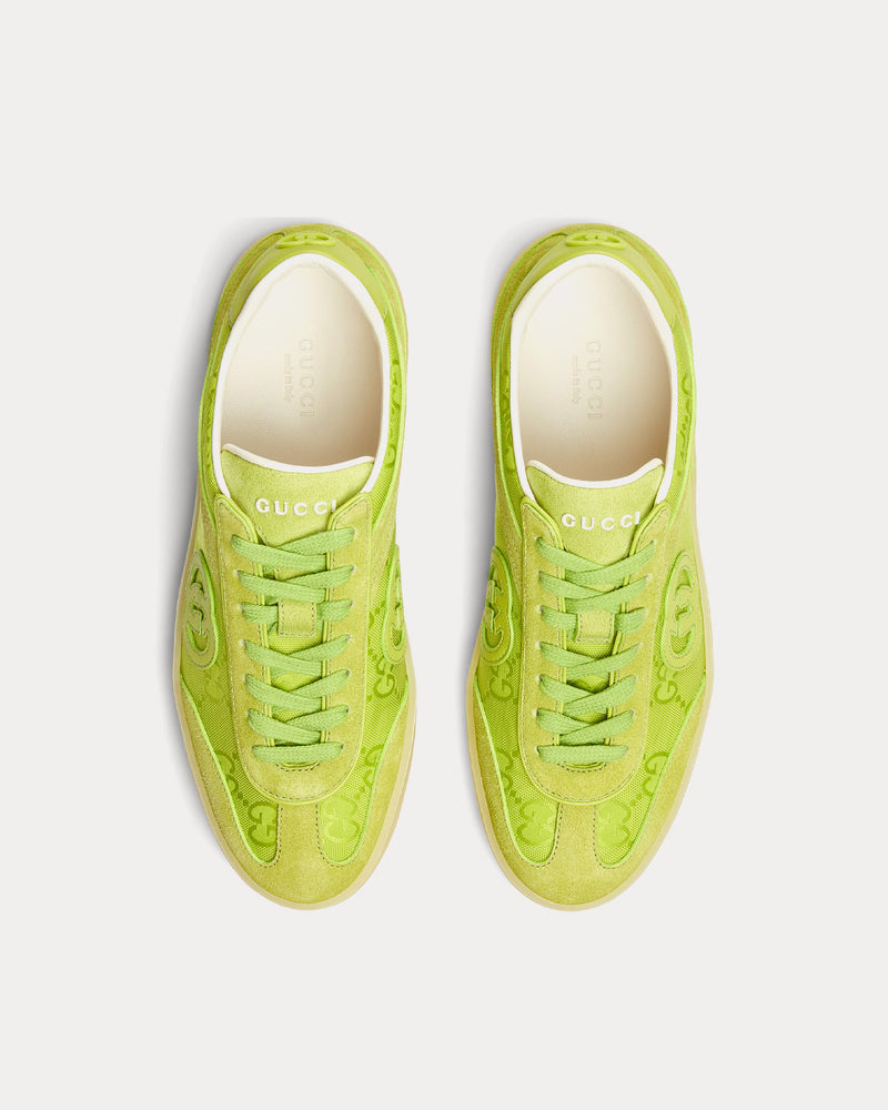 Gucci G75 Suede Acid Green Low Top Sneakers - 2