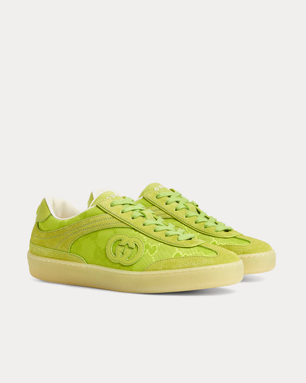 Gucci G75 Suede Acid Green Low Top Sneakers - 3