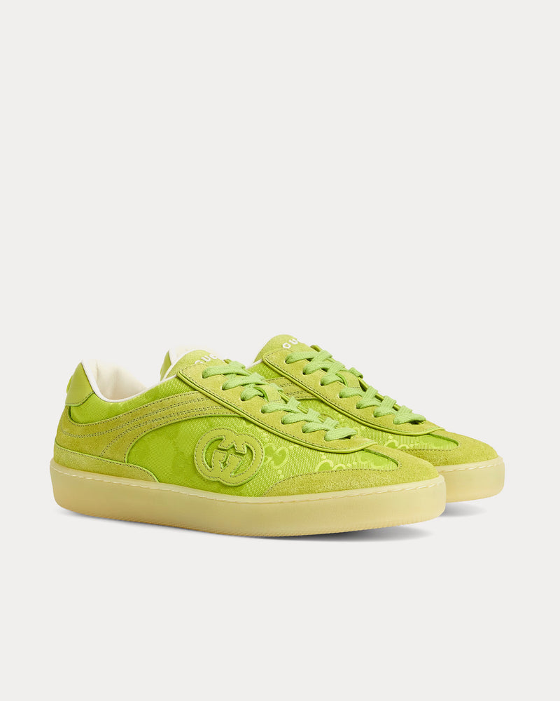 Gucci G75 Suede Acid Green Low Top Sneakers - 3
