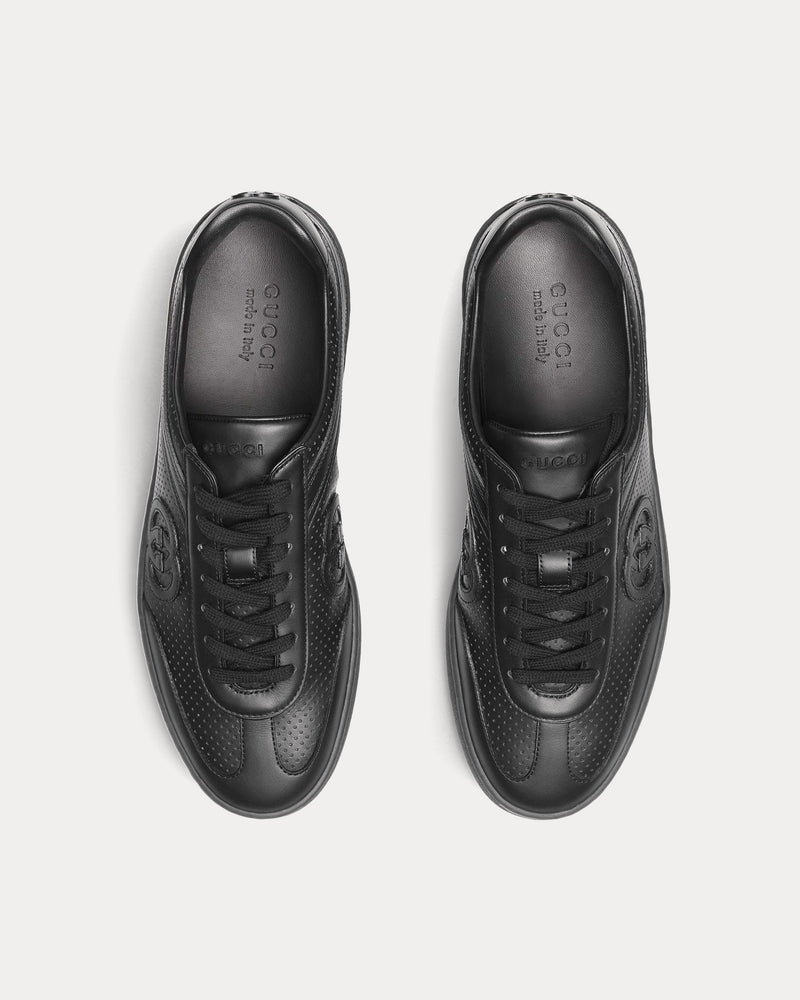 Gucci G75 Leather Black Low Top Sneakers - 2