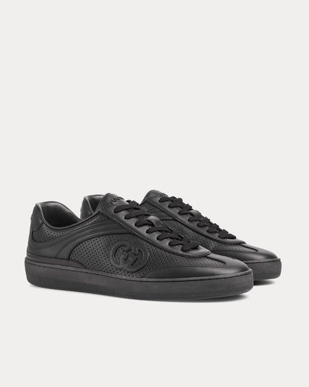 Gucci G75 Leather Black Low Top Sneakers - 3