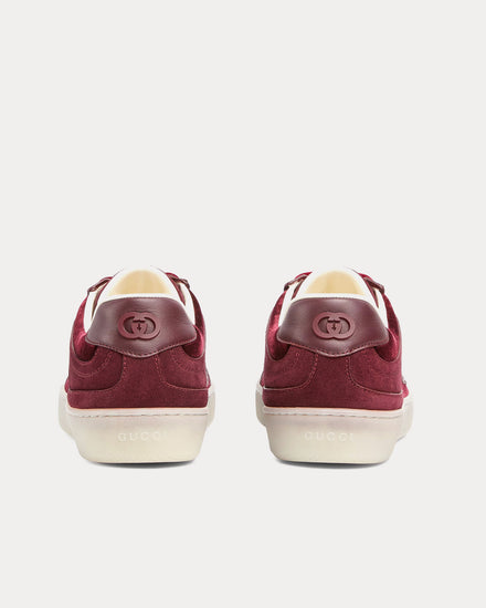 Gucci G75 Velvet Bordeaux Low Top Sneakers - 4