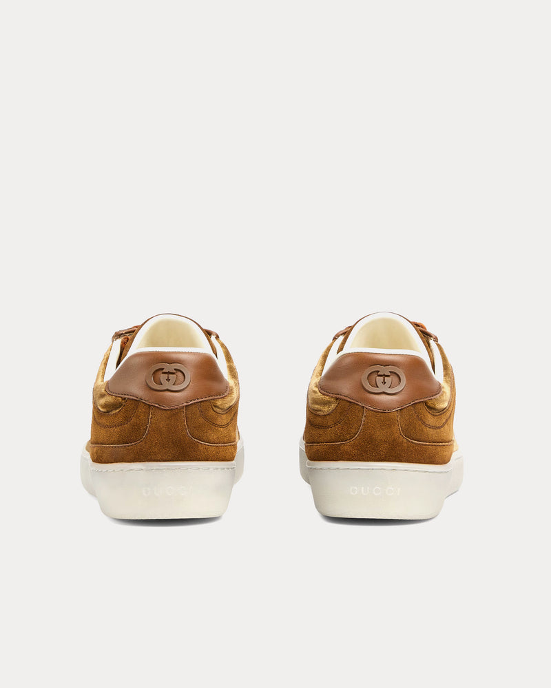 Gucci G75 Velvet Brown Low Top Sneakers - 4