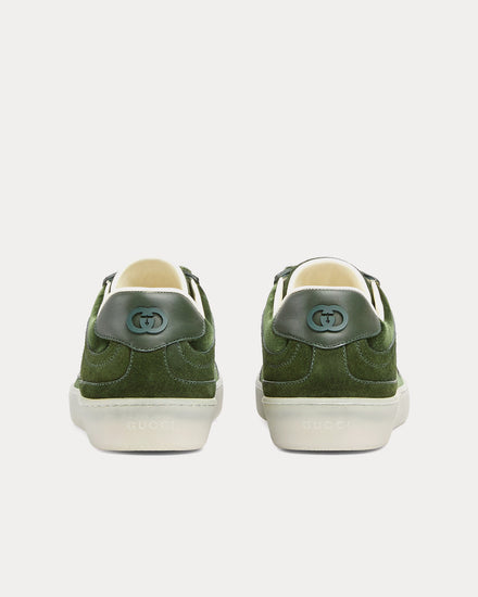Gucci G75 Velvet Dark Green Low Top Sneakers - 4