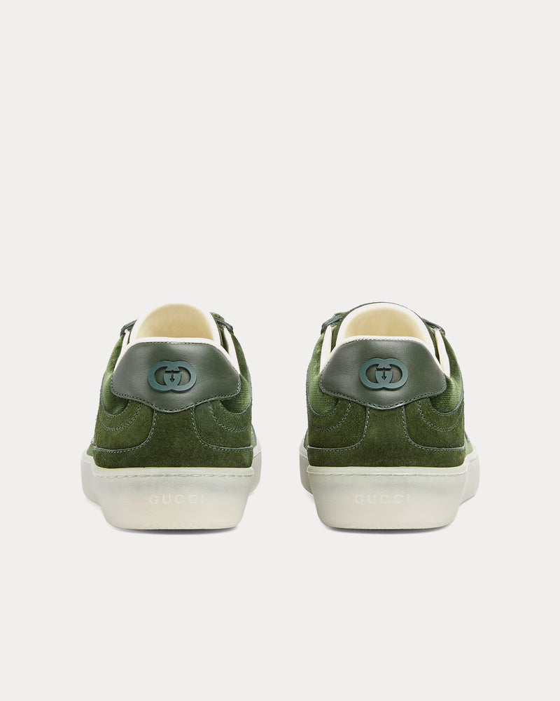 Gucci G75 Velvet Dark Green Low Top Sneakers - 4