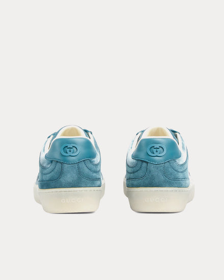 Gucci G75 Velvet Dark Teal Low Top Sneakers - 4