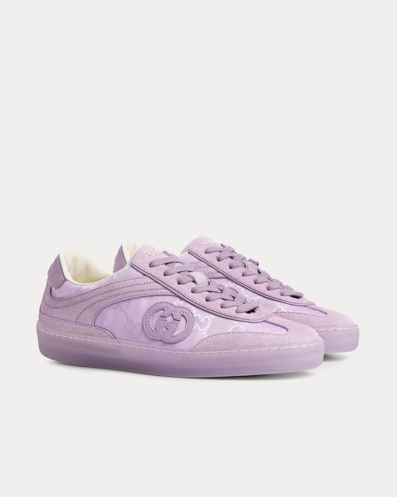 Gucci G75 Suede Lilac Low Top Sneakers - 3