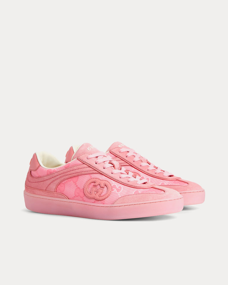 Gucci G75 Suede Pink Low Top Sneakers - 3