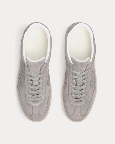 Gucci G75 Suede Grey Low Top Sneakers - 2