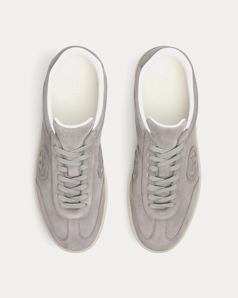 Gucci G75 Suede Grey Low Top Sneakers - 2