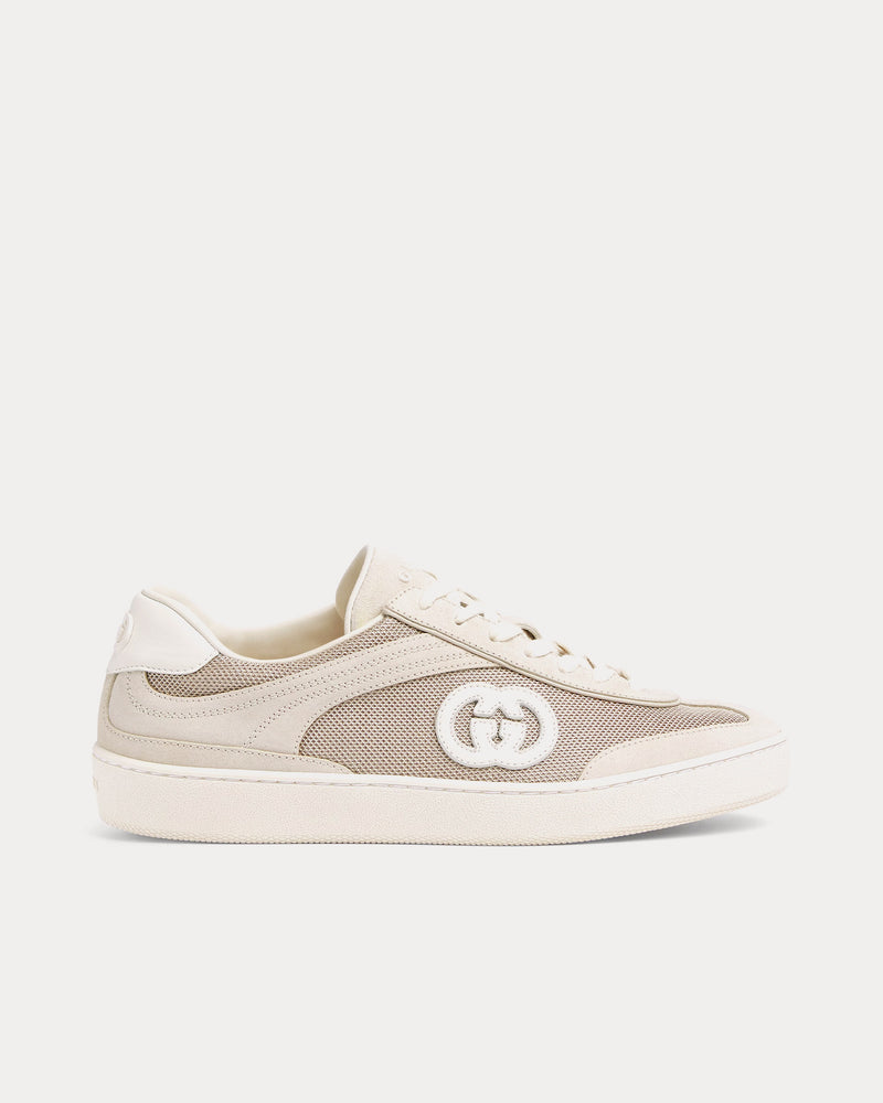 Gucci G75 Suede Light Beige Low Top Sneakers - 1