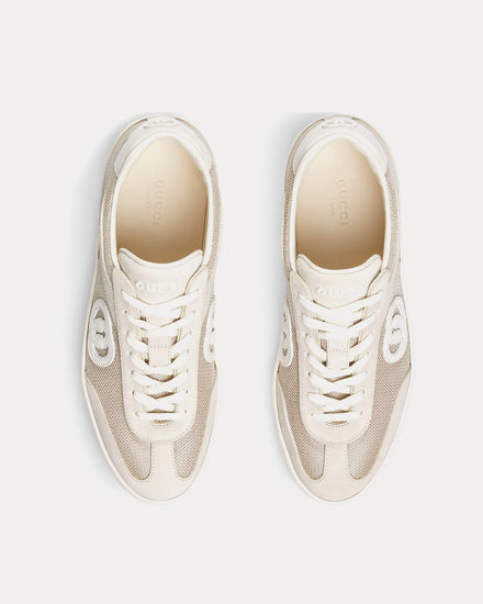 Gucci G75 Suede Light Beige Low Top Sneakers - 2
