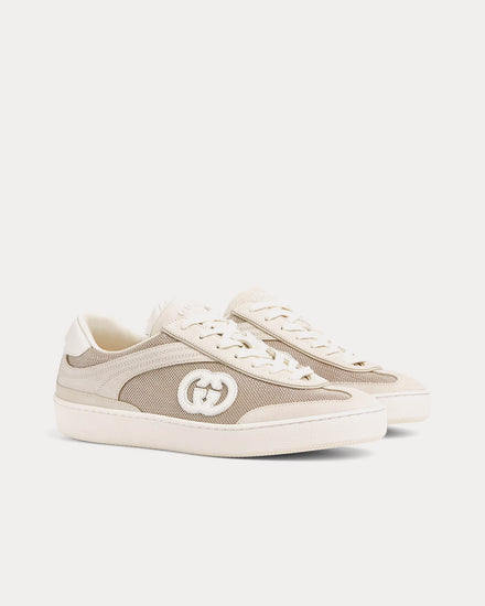 Gucci G75 Suede Light Beige Low Top Sneakers - 3