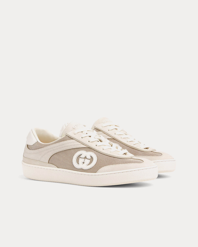Gucci G75 Suede Light Beige Low Top Sneakers - 3