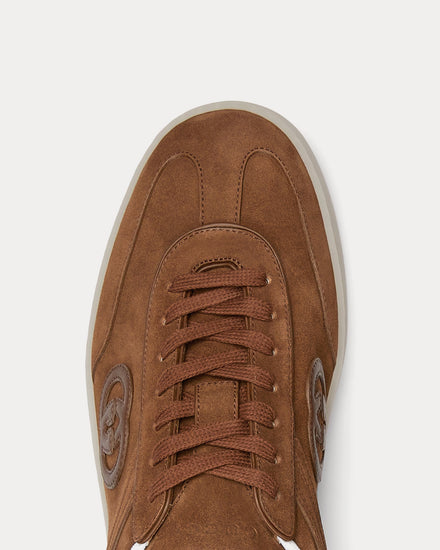 Gucci G75 Suede Light Brown Low Top Sneakers - 5