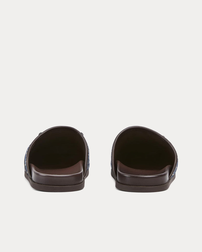 Gucci Horsebit GG Denim Beige / Blue Mules - 4