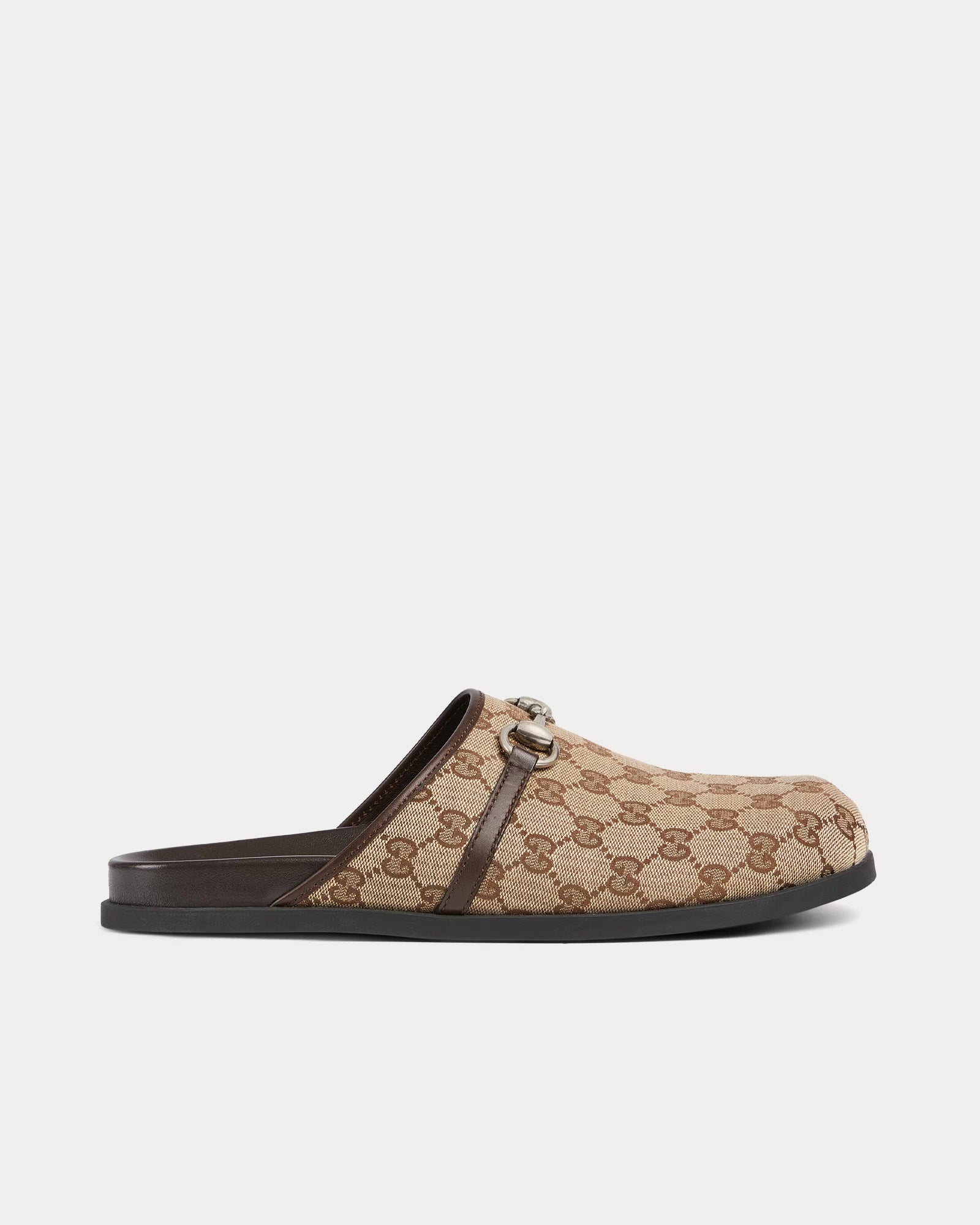 靴 Gucci GG Canvas Horsebit Mules 36C 23cm Gucci Men's Horsebit Original GG Canvas Beige / Ebony Mules