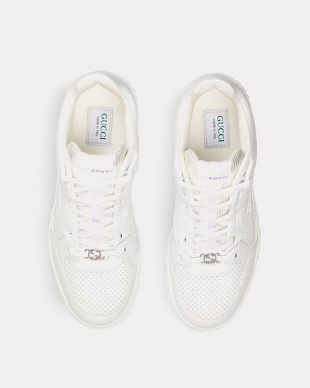 Gucci Interlocking G Leather White Low Top Sneakers - 2