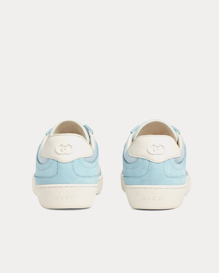 Gucci Interlocking G Suede Light Blue Low Top Sneakers - 4