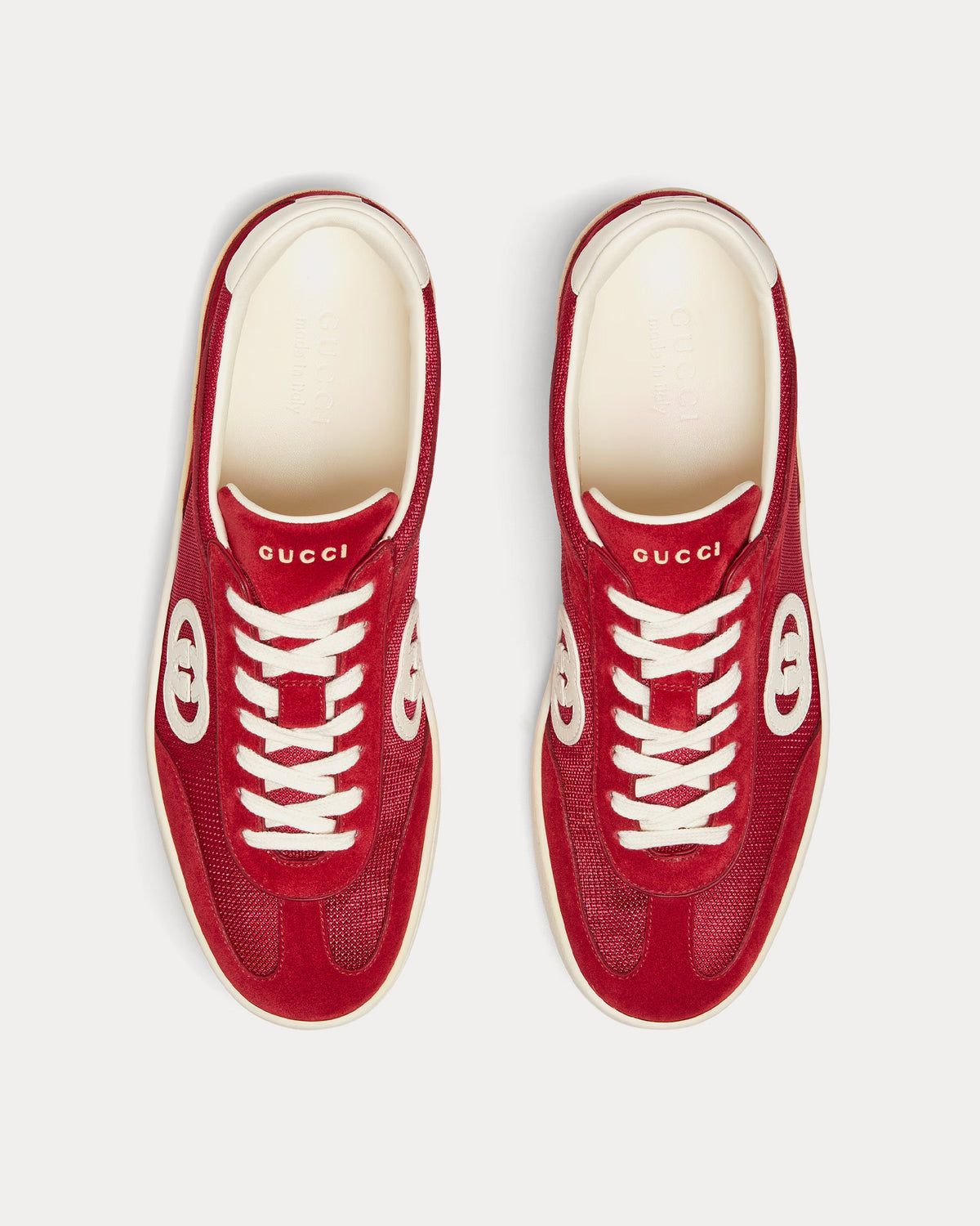Gucci Interlocking G Suede Red Low Top Sneakers - Sneak in Peace