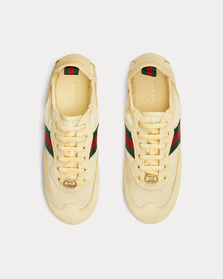 Gucci Shift Fabric Light Yellow Low Top Sneakers - 2