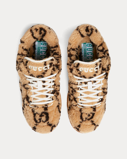 Gucci Mac80 GG Merino Effect Fabric Beige / Ebony Low Top Sneakers - 2