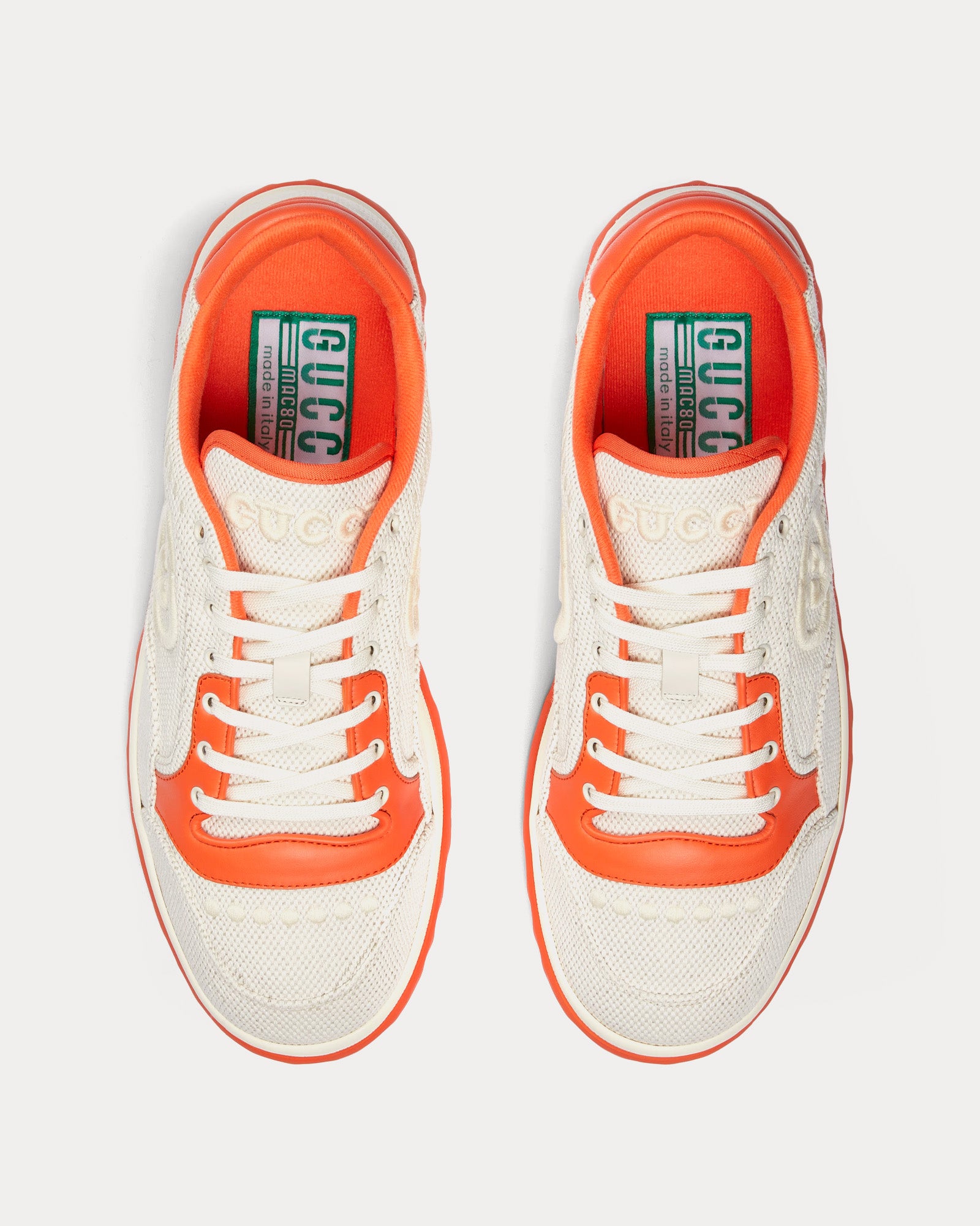 Gucci - MAC80 Canvas Beige / Orange Low Top Sneakers