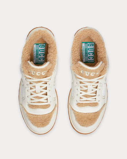 Gucci Mac80 Leather & Merino Wool Off White / Beige Low Top Sneakers - 2