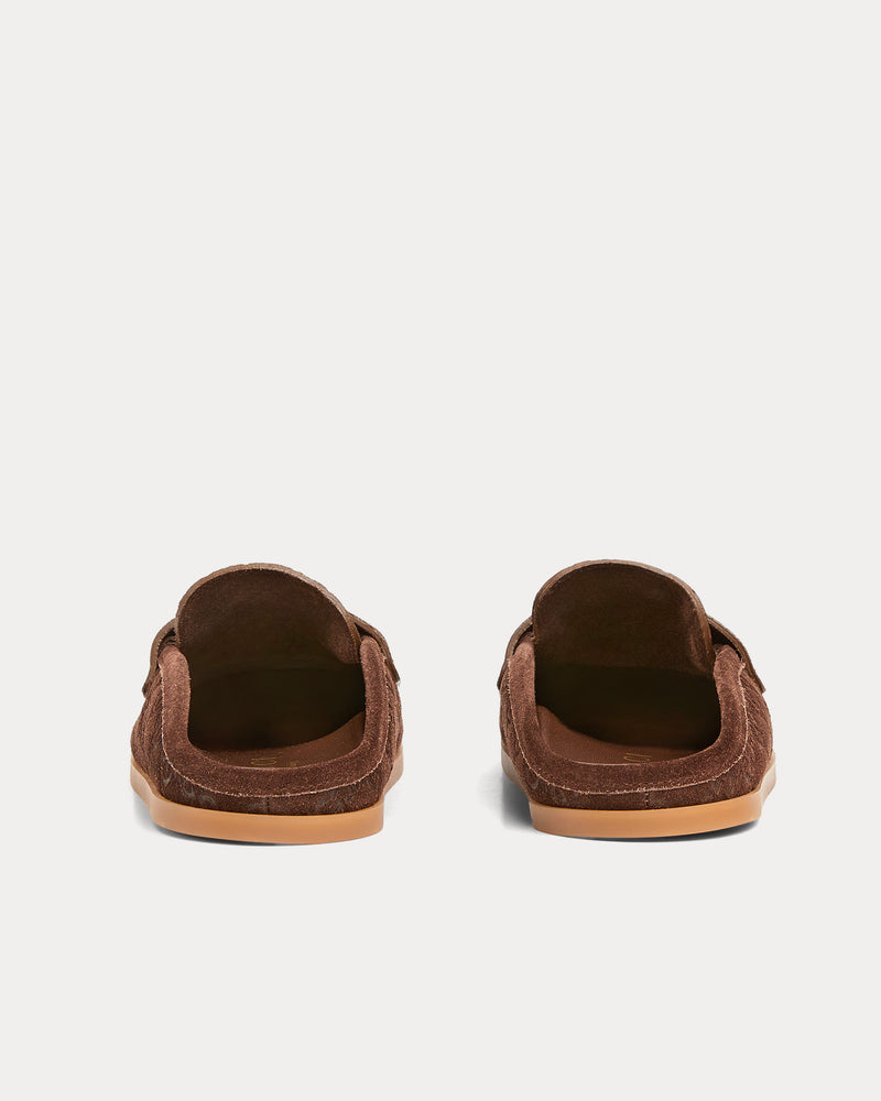 Gucci Double G with GG Suede Brown Mules - 4