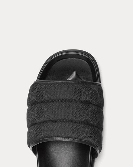 Gucci Padded Black Slide Sandals - 4